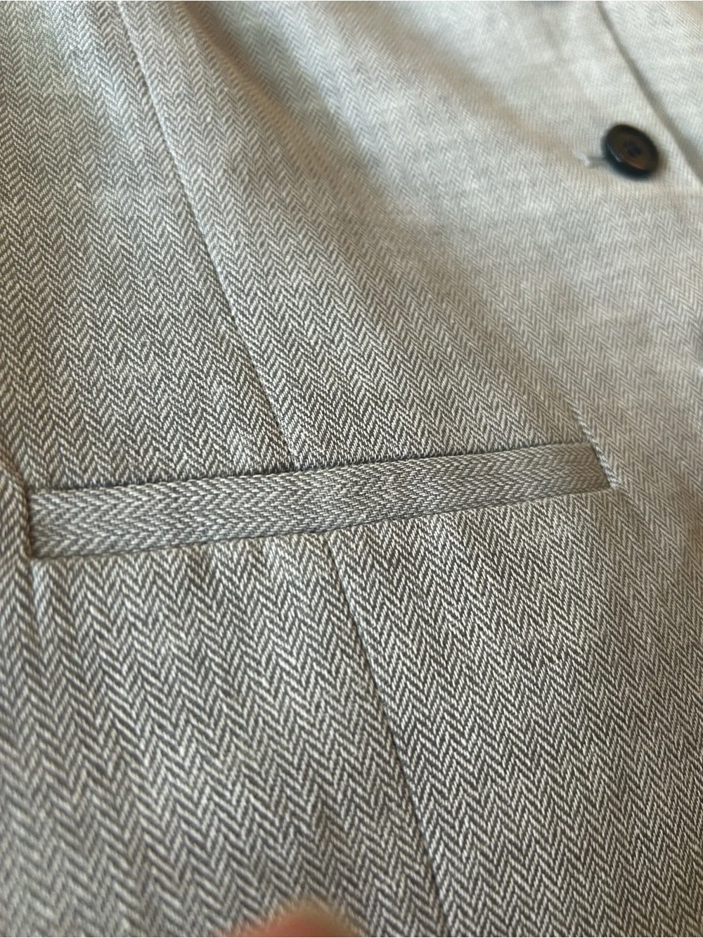 Mango Linen Blend Wide-Leg Pants— Light Gray- EUC